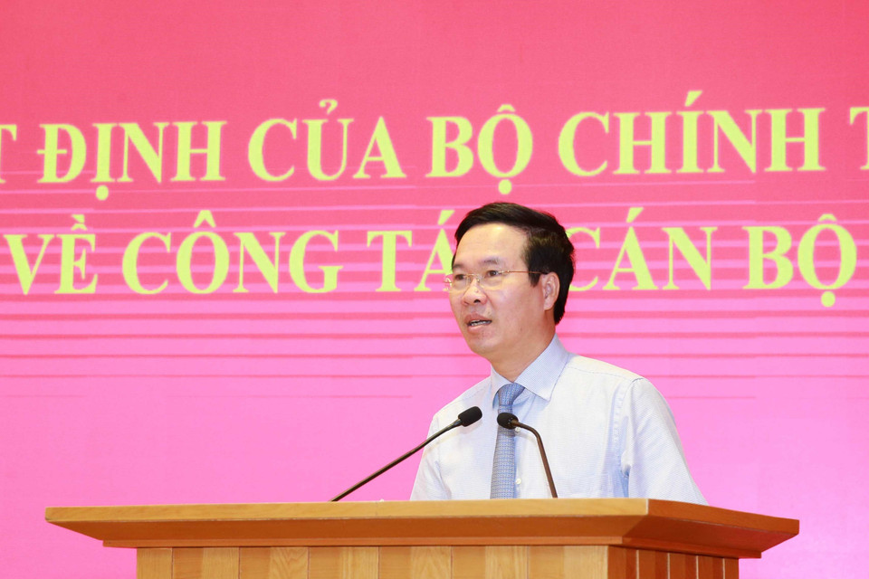 Ông Võ Văn Thưởng, Ủy viên Bộ Chính trị, Thường trực Ban Bí phát biểu. (Ảnh: Phương Hoa/TTXVN)