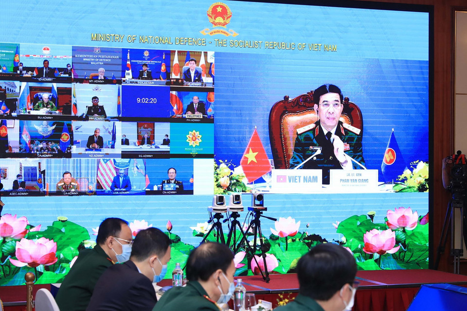 Quang cảnh hội nghị trực tuyến. (Ảnh: Trọng Đức/TTXVN)