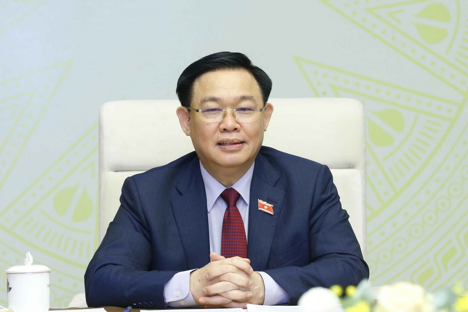 Chủ tịch Quốc hội Vương Đình Huệ điện đàm với Chủ tịch Hội đồng Liên bang Nga Valentina Matvienko. (Ảnh: Doãn Tấn/TTXVN)