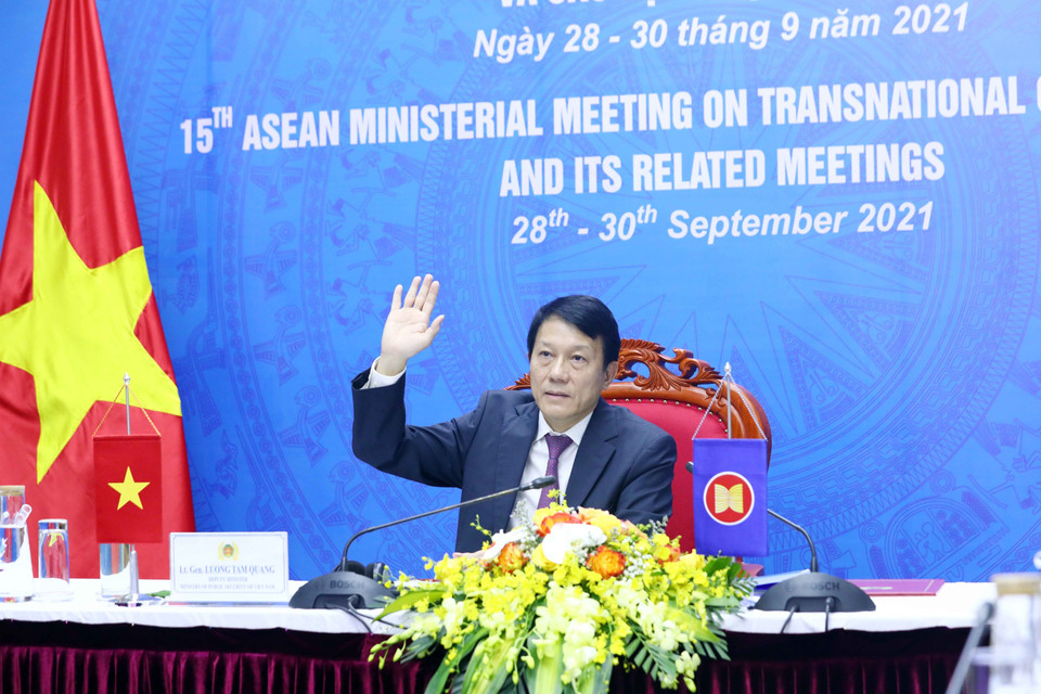 Trung tướng Lương Tam Quang, Thứ trưởng Bộ Công an, tham dự phiên họp. (Ảnh: Phạm Kiên/TTXVN)