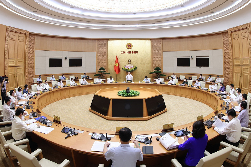 Quang cảnh phiên họp Chính phủ thường kỳ tháng Sáu. (Ảnh: Dương Giang/TTXVN)