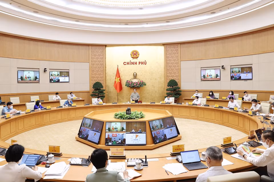 Quang cảnh cuộc họp Ban Chỉ đạo Quốc gia phòng, chống dịch COVID-19. (Ảnh: Dương Giang/TTXVN)
