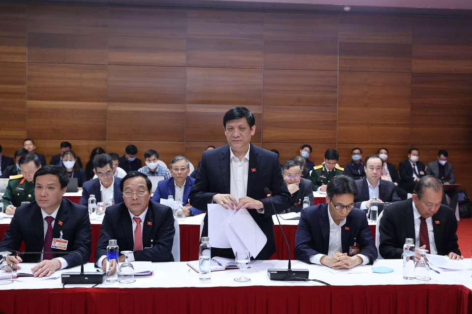 Bộ trưởng Bộ Y tế Nguyễn Thanh Long phát biểu tại phiên họp Thường trực Chính phủ với Ban Chỉ đạo Quốc gia phòng chống dịch COVID 19 và một số địa phương chiều 29/1. (Ảnh: Thống Nhất/TTXVN)