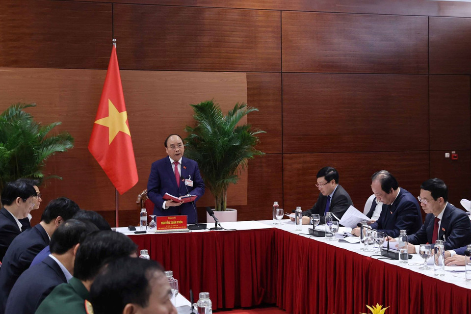 Thủ tướng Nguyễn Xuân Phúc chủ trì phiên họp Thường trực Chính phủ với Ban Chỉ đạo Quốc gia phòng chống dịch COVID-19 chiều 29/1. (Ảnh: Thống Nhất/TTXVN)