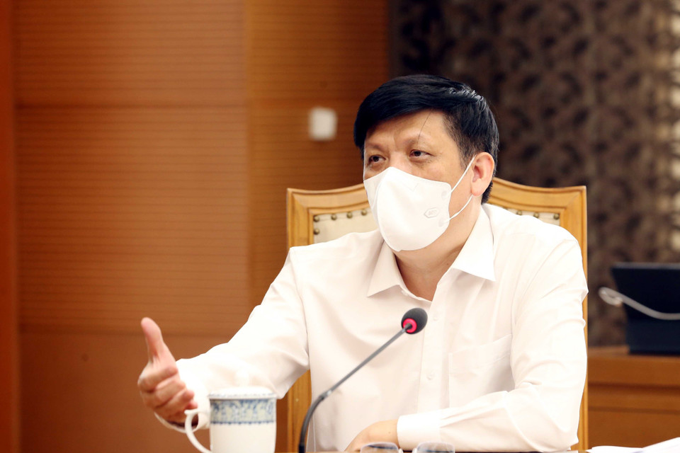 Bộ trưởng Bộ Y tế Nguyễn Thanh Long phát biểu. (Ảnh: Phạm Kiên/TTXVN)