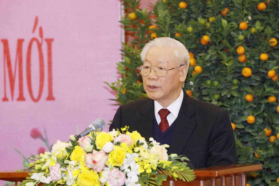 Tổng Bí thư Nguyễn Phú Trọng phát biểu. (Ảnh: Phương Hoa/TTXVN)