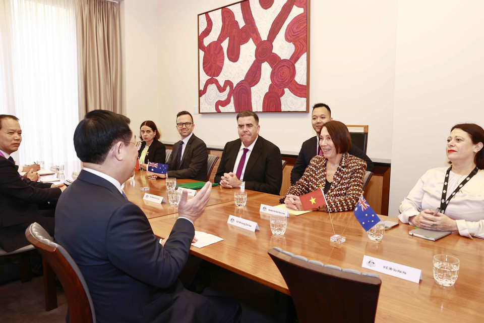 Quang cảnh buổi hội đàm. (Ảnh: Doãn Tấn/TTXVN)