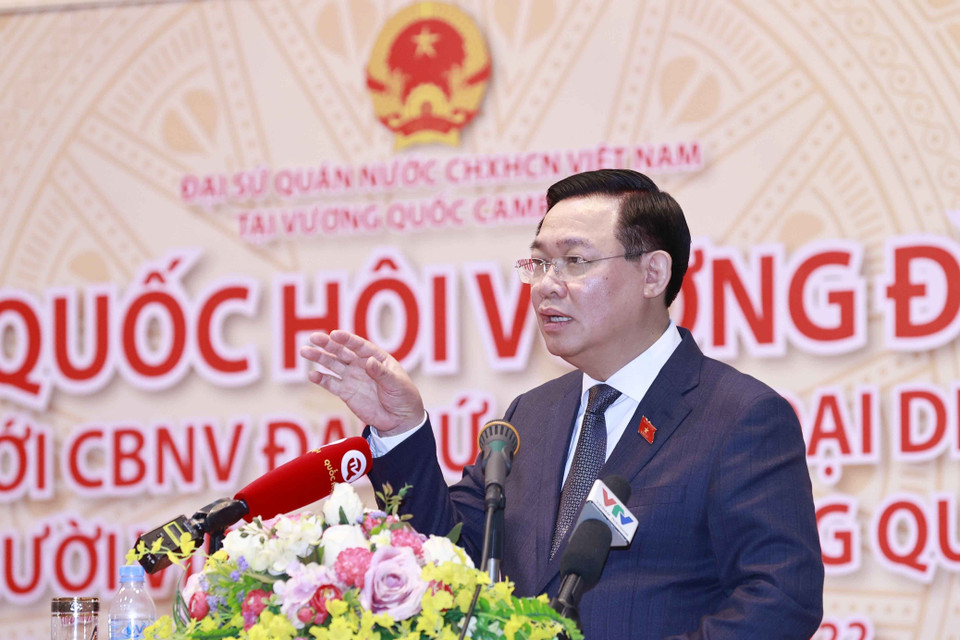 Chủ tịch Quốc hội Vương Đình Huệ phát biểu. (Ảnh: Doãn Tấn/TTXVN)