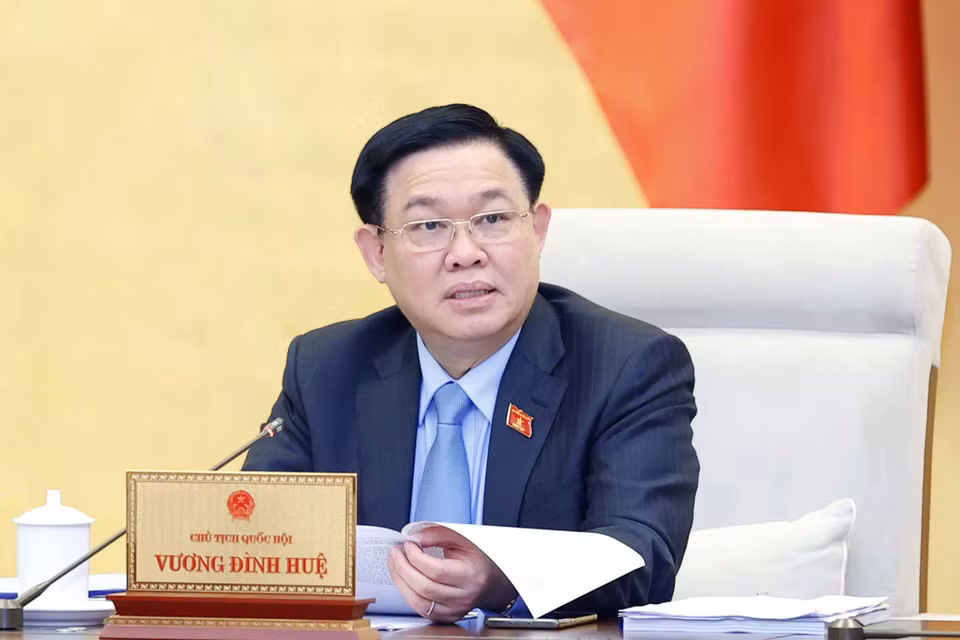 Chủ tịch Quốc hội Vương Đình Huệ phát biểu. (Ảnh: Doãn Tấn/TTXVN)