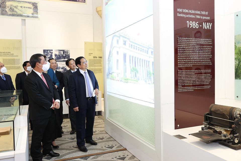 Phòng truyền thống ngành ngân hàng. (Ảnh: Dương Giang/TTXVN)