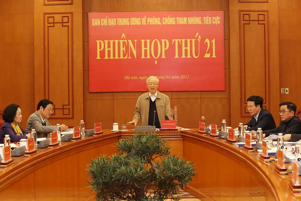 Tổng Bí thư Nguyễn Phú Trọng phát biểu. (Ảnh: Trí Dũng/TTXVN)