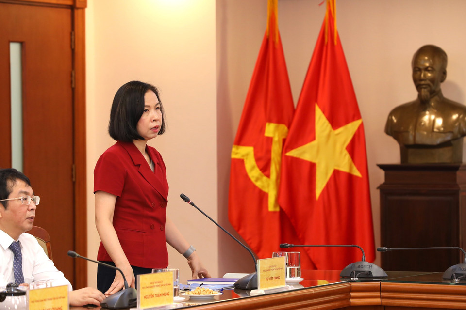 Tổng Giám đốc Thông tấn xã Việt Nam Vũ Việt Trang phát biểu. (Ảnh: Hoàng Hiếu/Thông tấn xã Việt Nam)