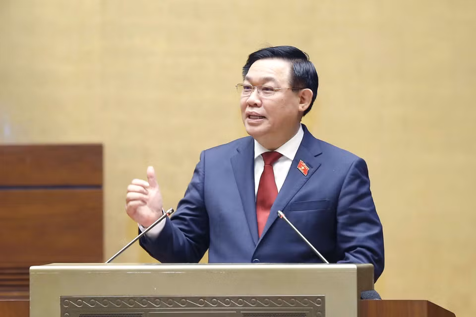Chủ tịch Quốc hội Vương Đình Huệ phát biểu. (Ảnh: Doãn Tấn/TTXVN)