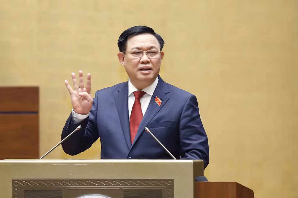 Chủ tịch Quốc hội Vương Đình Huệ phát biểu. (Ảnh: Doãn Tấn/TTXVN)