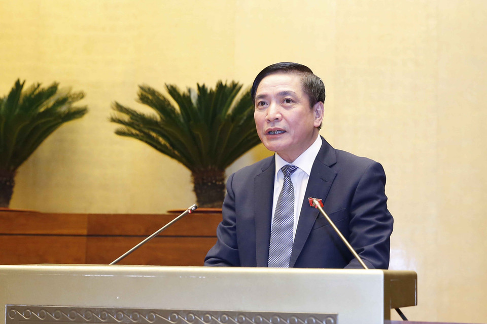 Tổng thư ký Quốc hội, Chủ nhiệm Văn phòng Quốc hội Bùi Văn Cường phát biểu. (Ảnh: Doãn Tấn/TTXVN)
