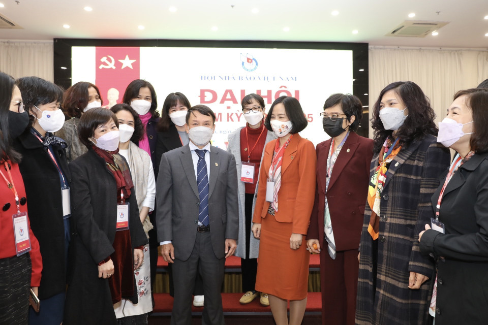 Đoàn đại biểu TTXVN tham dự Hội nghị. (Ảnh: Tuấn Đức/TTXVN)