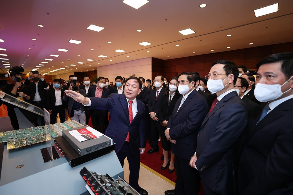 Diễn đàn có chủ đề “Chuyển đổi số - Động lực phục hồi và phát triển kinh tế". (Ảnh: Dương Giang/TTXVN)