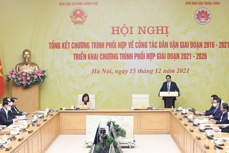 Thủ tướng Phạm Minh Chính phát biểu. (Ảnh: Dương Giang/TTXVN)