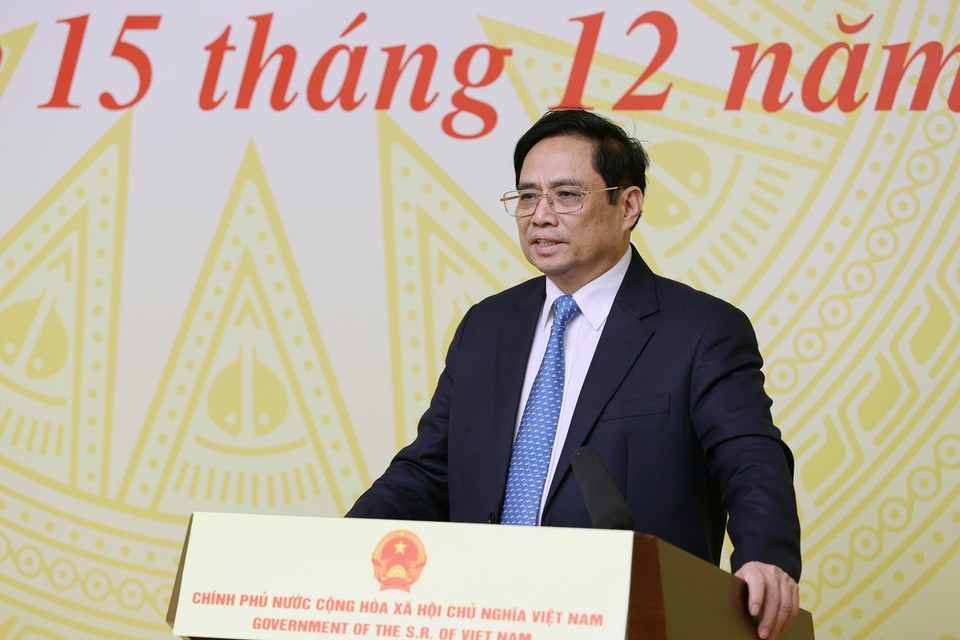 Thủ tướng Phạm Minh Chính phát biểu. (Ảnh: Dương Giang/TTXVN)