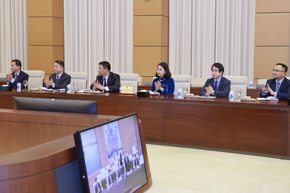 Các đại sứ, trưởng cơ quan đại diện Việt Nam ở nước ngoài dự buổi tiếp. (Ảnh: Doãn Tấn/TTXVN)