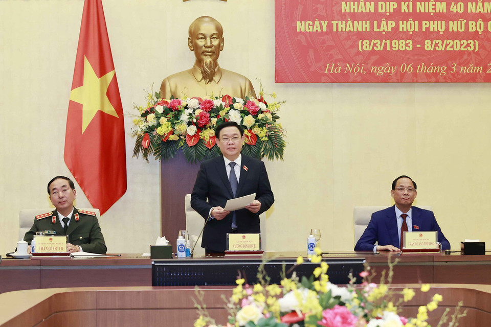 Chủ tịch Quốc hội Vương Đình Huệ phát biểu. (Ảnh: Doãn Tấn/TTXVN)