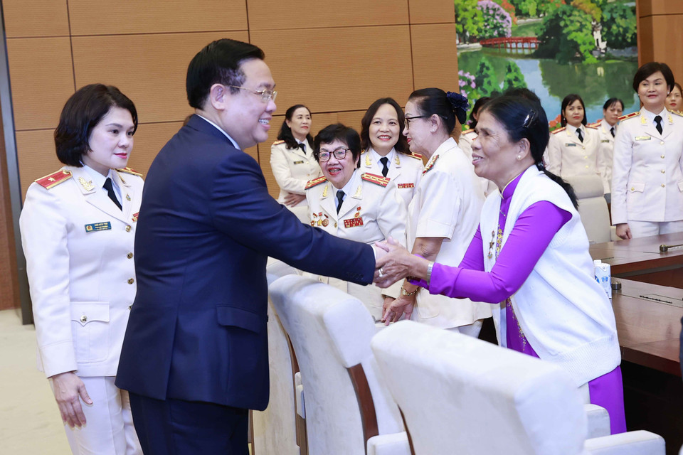 Trong những năm qua, phụ nữ Công an nhân dân cùng phụ nữ Việt Nam đã góp phần quan trọng vào thành công của sự nghiệp xây dựng và bảo vệ Tổ quốc, thực hiện công cuộc đổi mới, phát triển kinh tế-xã hội của đất nước. (Ảnh: Doãn Tấn/TTXVN)