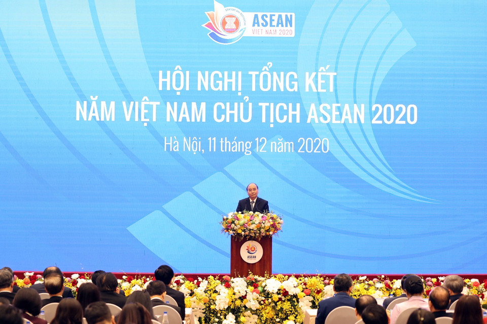 Thủ tướng Nguyễn Xuân Phúc, Chủ tịch ASEAN 2020 phát biểu. (Ảnh: Thống Nhất/TTXVN)
