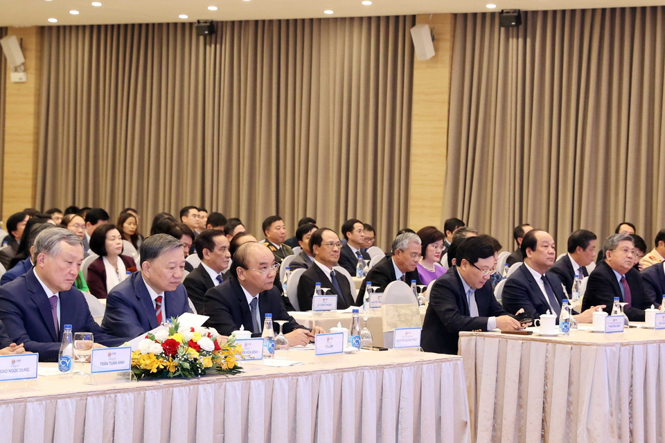 Thủ tướng Nguyễn Xuân Phúc dự Hội nghị tổng kết năm Việt Nam Chủ tịch ASEAN 2020. (Ảnh: Thống Nhất/TTXVN)