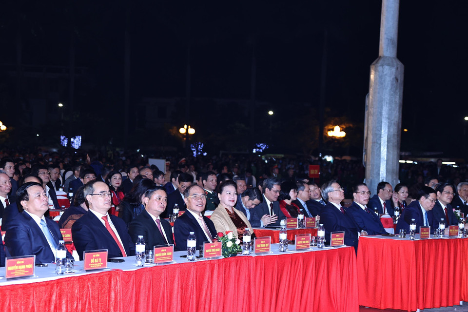 Chủ tịch Quốc hội Nguyễn Thị Kim Ngân tham dự buổi lễ. (Ảnh: Trọng Đức/TTXVN)