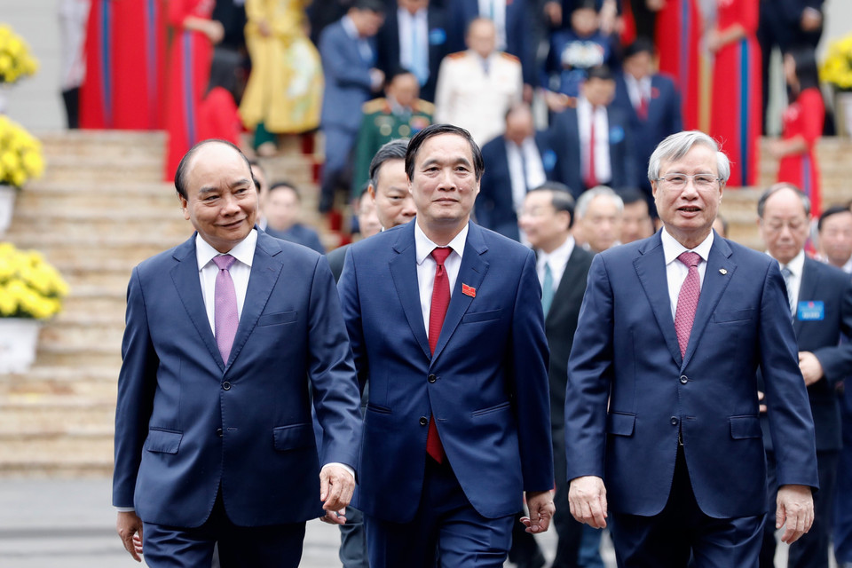 Thủ tướng Nguyễn Xuân Phúc đến dự Đại hội. (Ảnh: Dương Giang/TTXVN)