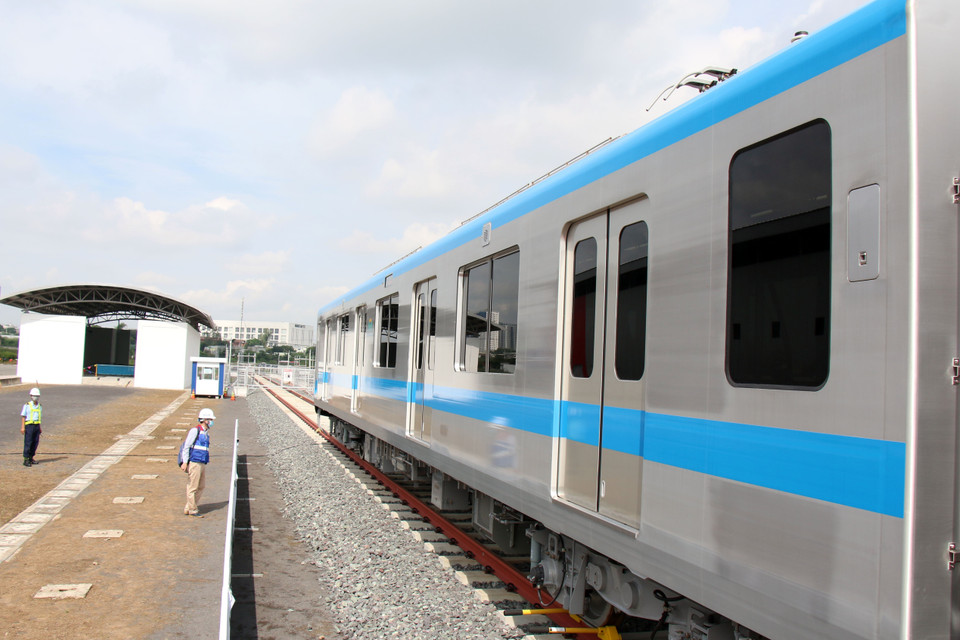 Toa xe số 3 của đoàn tàu tuyến metro số 1. (Ảnh: Tiến Lực/TTXVN)