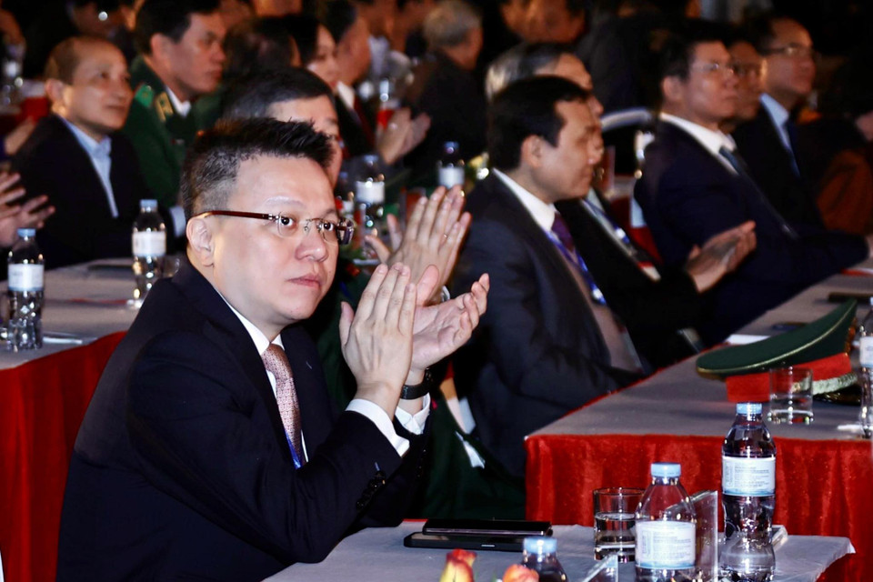 Bí thư Đảng ủy, Phó Tổng Giám đốc TTXVN Lê Quốc Minh dự buổi lễ. (Ảnh: Trọng Đức/TTXVN)