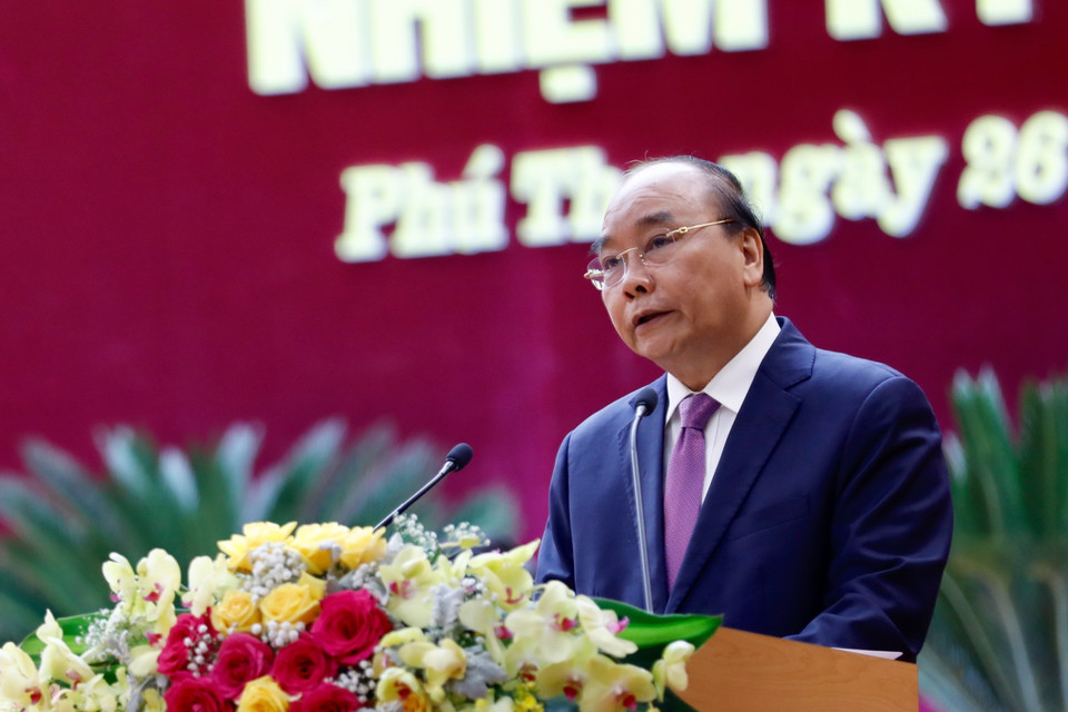 Thủ tướng Nguyễn Xuân Phúc phát biểu chỉ đạo Đại hội. (Ảnh: Dương Giang/TTXVN)