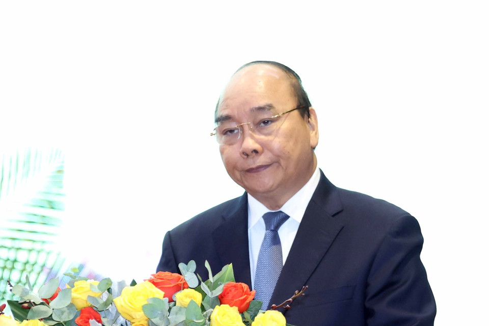 Thủ tướng Nguyễn Xuân Phúc phát biểu tại buổi lễ. (Ảnh: Thống Nhất/TTXVN)