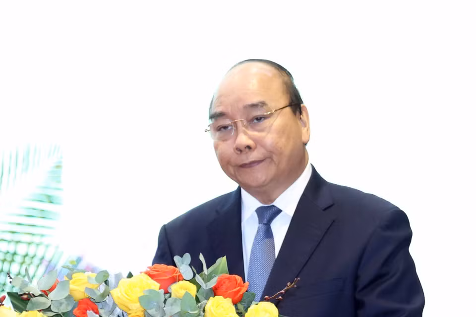 Thủ tướng Nguyễn Xuân Phúc phát biểu tại buổi lễ. (Ảnh: Thống Nhất/TTXVN)