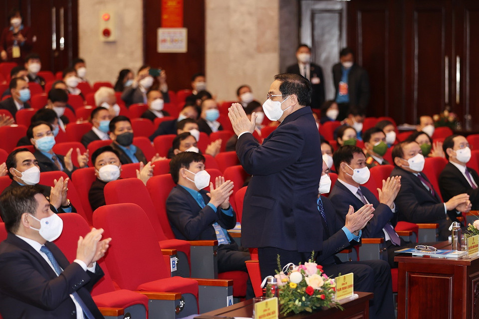 Thủ tướng Phạm Minh Chính tại buổi lễ. (Ảnh: Dương Giang/TTXVN)