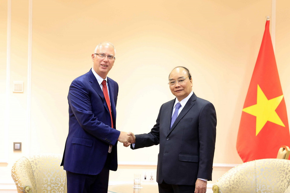 Chủ tịch nước Nguyễn Xuân Phúc tiếp Tổng Giám đốc Quỹ đầu tư trực tiếp của Nga Kirill Dmitriev. (Ảnh: Thống Nhất/TTXVN) 