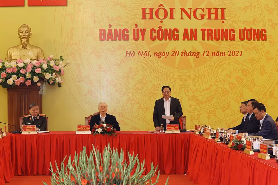  Thủ tướng Chính phủ Phạm Minh Chính dự và phát biểu tại hội nghị. (Ảnh: Trí Dũng/TTXVN)