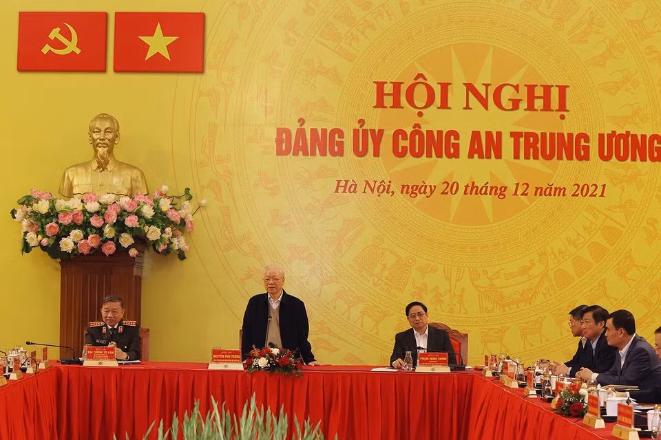 Tổng Bí thư Nguyễn Phú Trọng phát biểu chỉ đạo Hội nghị. (Ảnh: Trí Dũng/TTXVN)