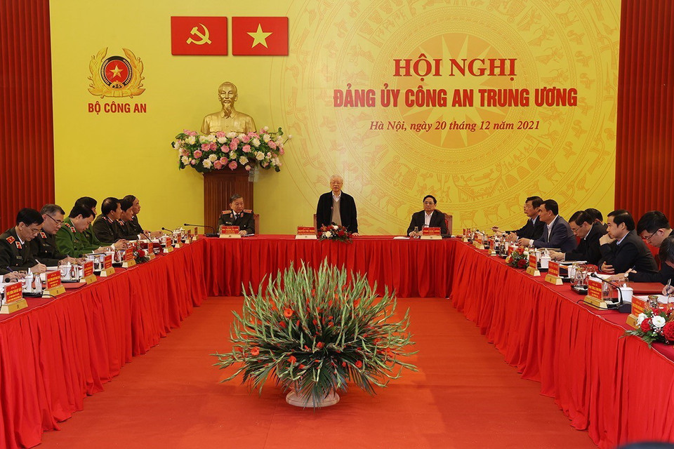  Tổng Bí thư Nguyễn Phú Trọng phát biểu chỉ đạo Hội nghị. (Ảnh: Trí Dũng/TTXVN)