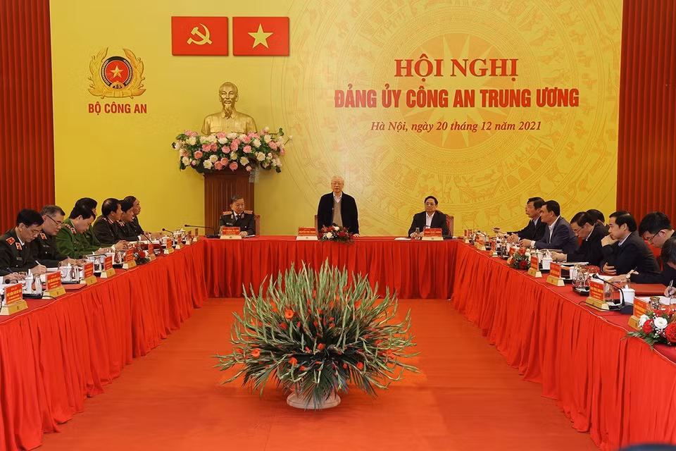 Tổng Bí thư Nguyễn Phú Trọng phát biểu chỉ đạo Hội nghị. (Ảnh: Trí Dũng/TTXVN)