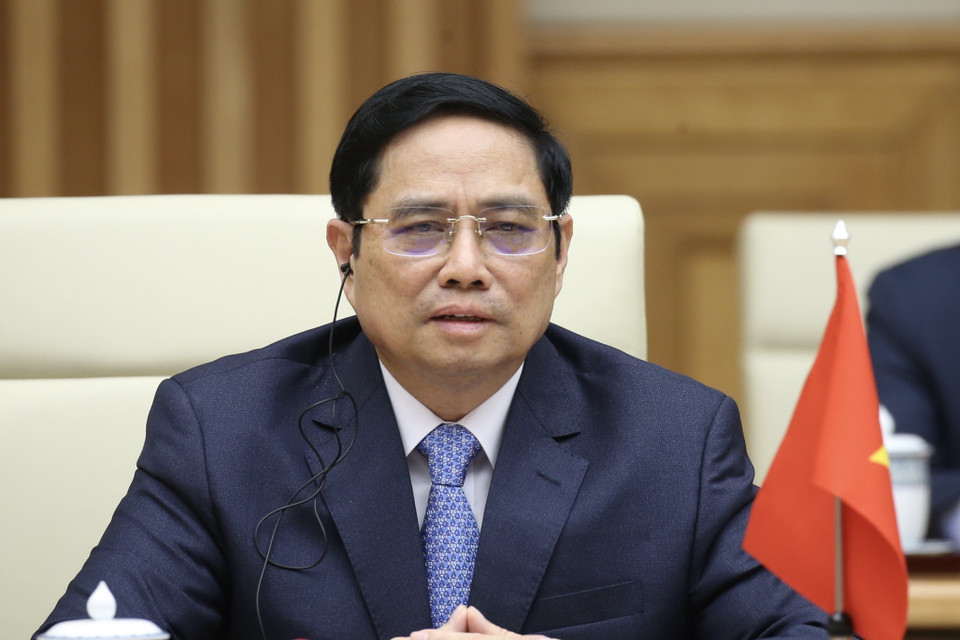 Thủ tướng Phạm Minh Chính phát biểu. (Ảnh: Dương Giang/TTXVN)