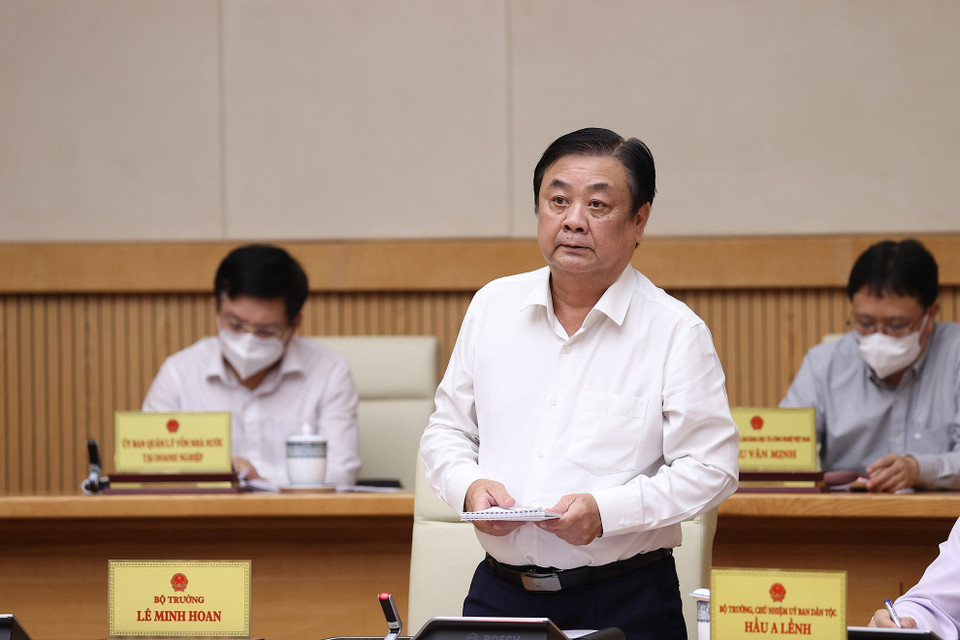 Bộ trưởng Bộ Nông nghiệp và Phát triển Nông thôn Lê Minh Hoan phát biểu. (Ảnh: Dương Giang/TTXVN)