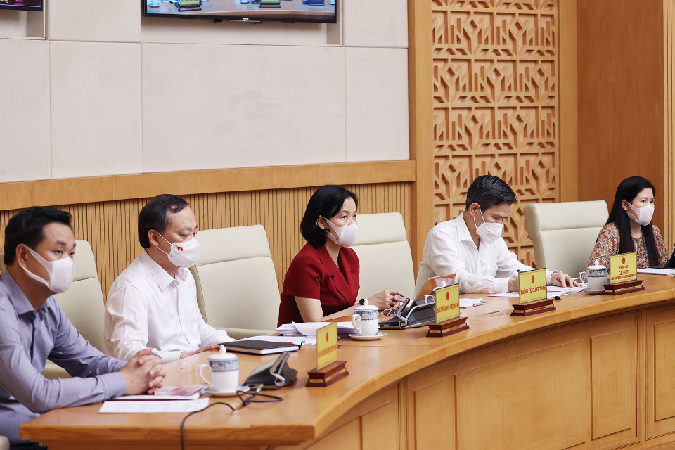 Đại diện Đài Truyền hình Việt Nam, Đài Tiếng nói Việt Nam, Thông tấn xã Việt Nam tham dự phiên họp. (Ảnh: Dương Giang/TTXVN)