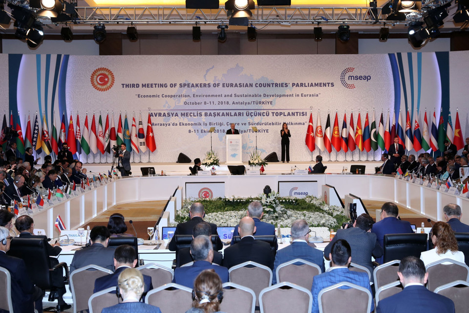 Quang cảnh phiên khai mạc Hội nghị Chủ tịch Quốc hội các nước Á Âu lần thứ 3. (Ảnh: Trọng Đức/TTXVN)