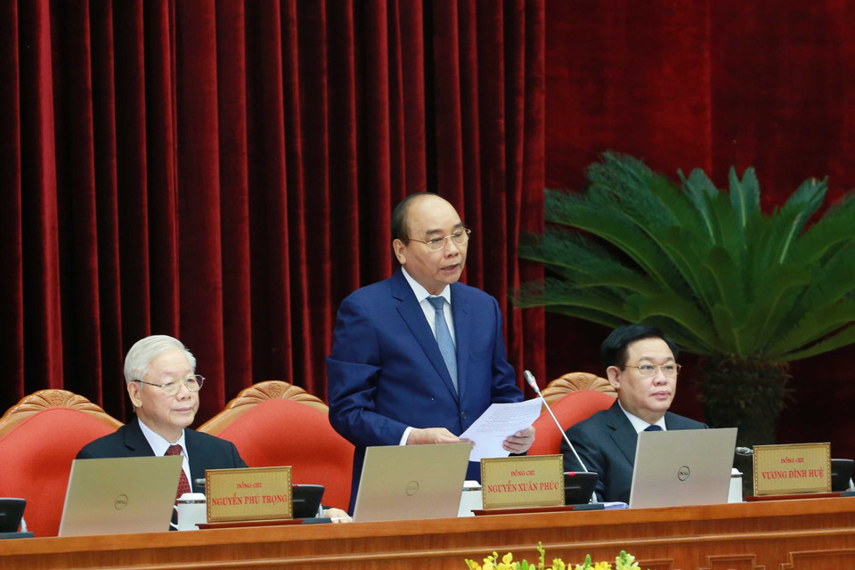 Chủ tịch nước Nguyễn Xuân Phúc điều hành phiên khai mạc hội nghị. (Ảnh; Phương Hoa/TTXVN)