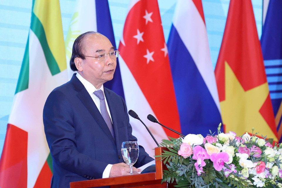Thủ tướng Nguyễn Xuân Phúc, Chủ tịch ASEAN 2020 phát biểu. (Ảnh: Thống Nhất/TTXVN)