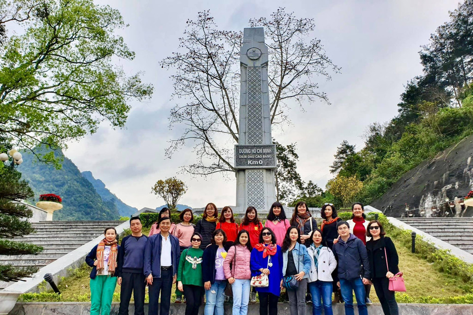 Hành trình tới Km số 0 Đường Hồ Chí Minh lịch sử tại Cao Bằng. (Ảnh:Vietnam+)