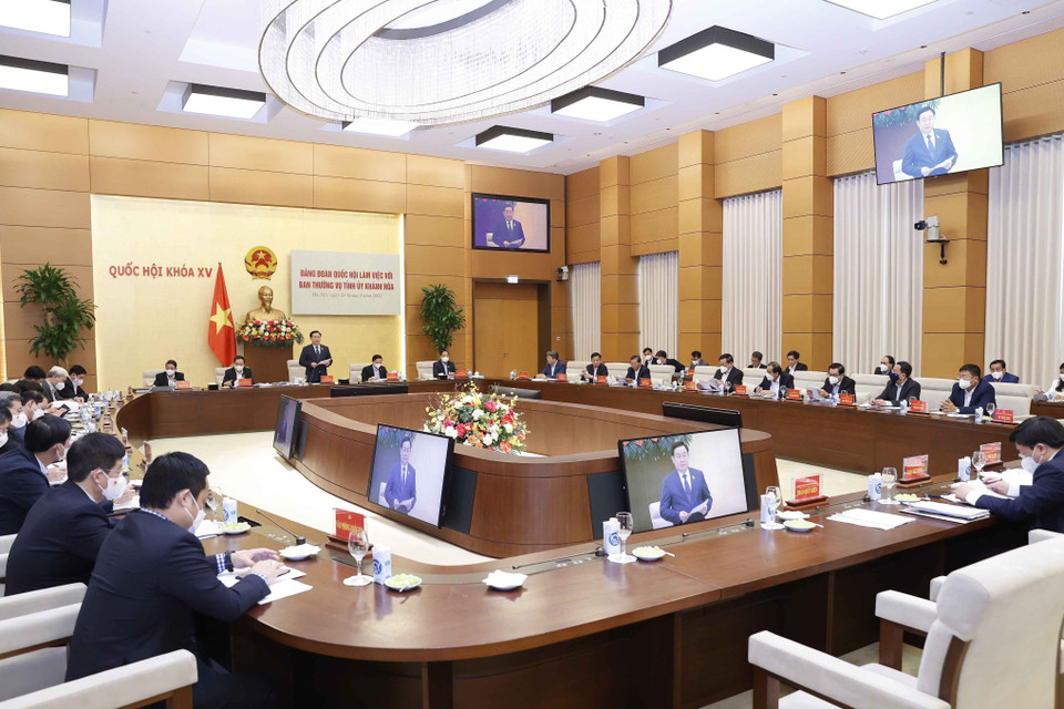 Quang cảnh cuộc làm việc. (Ảnh: Doãn Tấn/TTXVN)