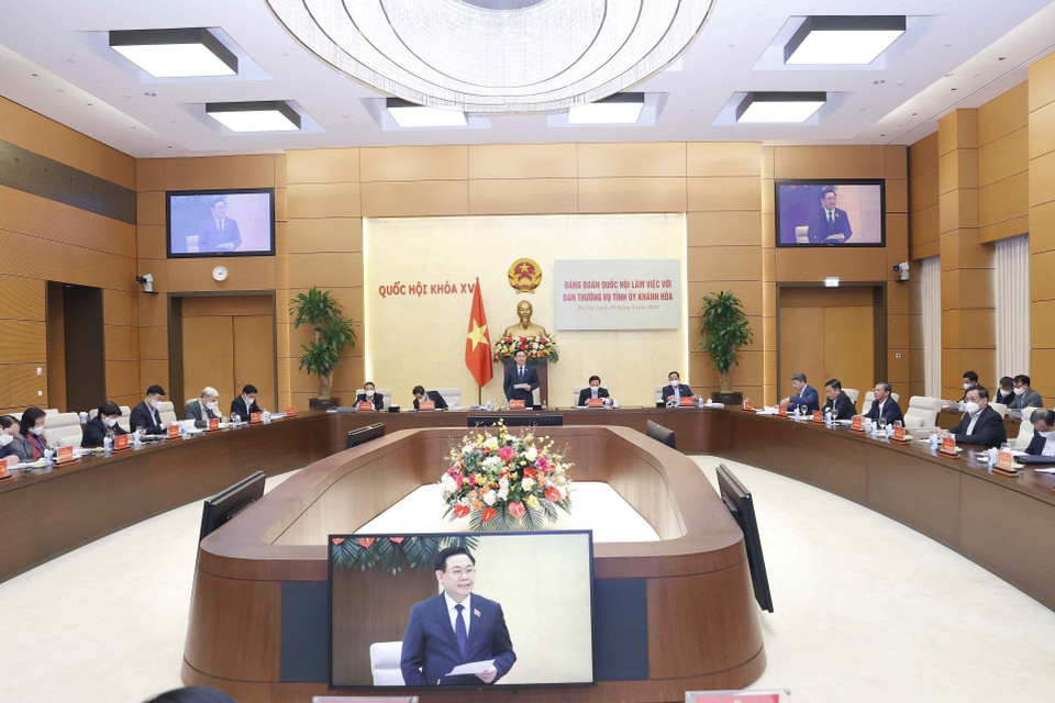 Quang cảnh cuộc làm việc. (Ảnh: Doãn Tấn/TTXVN)